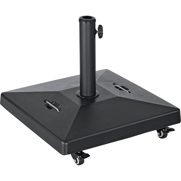 Global Industrial Concrete Umbrella Base with Wheels, 80 lb., Black